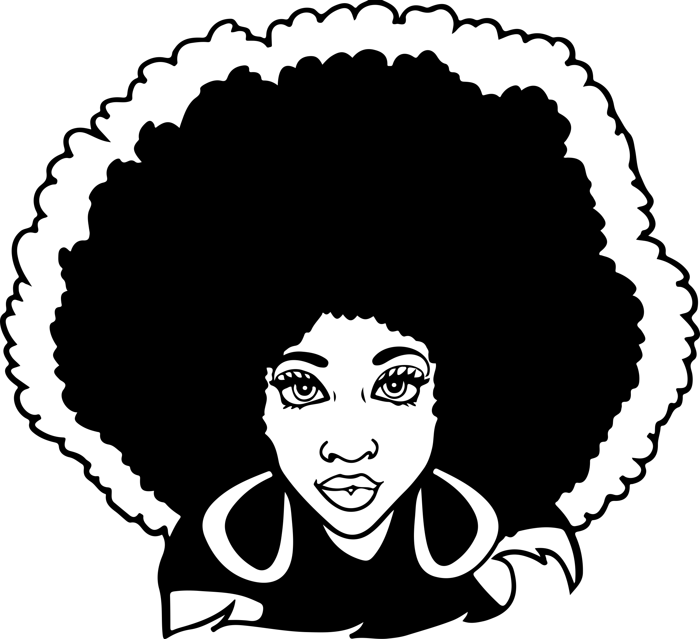 Afro Women 3 Line Art Svg Vector Free Vectors